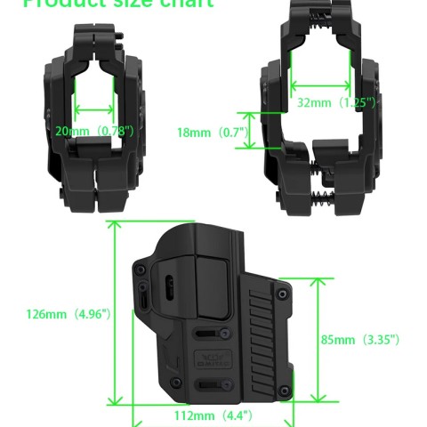 OMITAC Universal OWB Holster, Belt Clip Holster