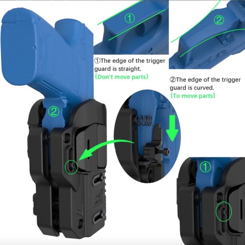 OMITAC Universal OWB Holster, Belt Clip Holster